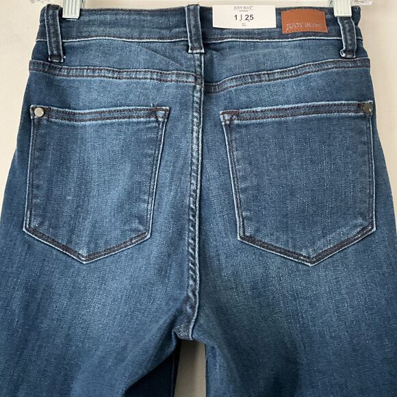 Judy Blue Bloom High Rise Jeans Skinny Fit Side Slit 25 - Picture 5 of 8